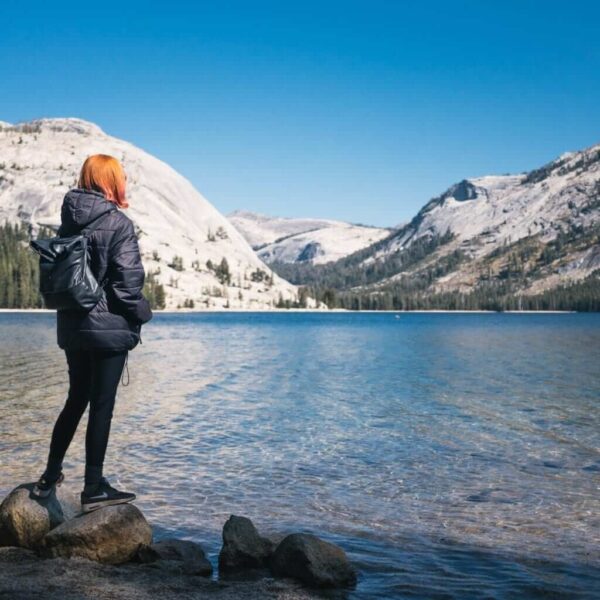 Photo of a person during a guided yosemite tour with Incredible Adventures